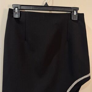 Zara jeweled classic Black mini Skirt, Size S, NWT